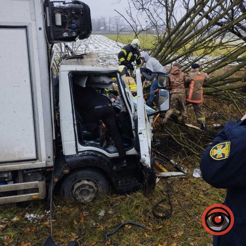 Неподалік Заболотова вантажівка врізалась в дерево 2