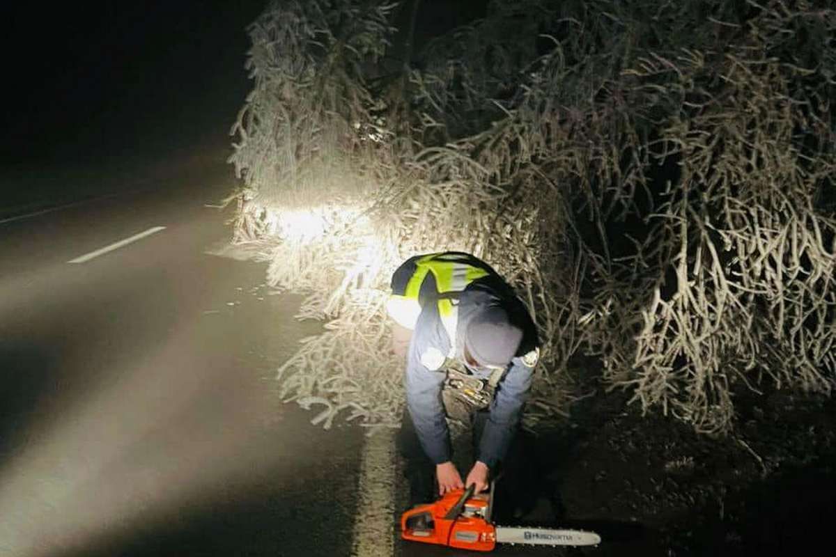 Поліцейський самотужки ліквідував блокування траси у Лісній Слобідці 1