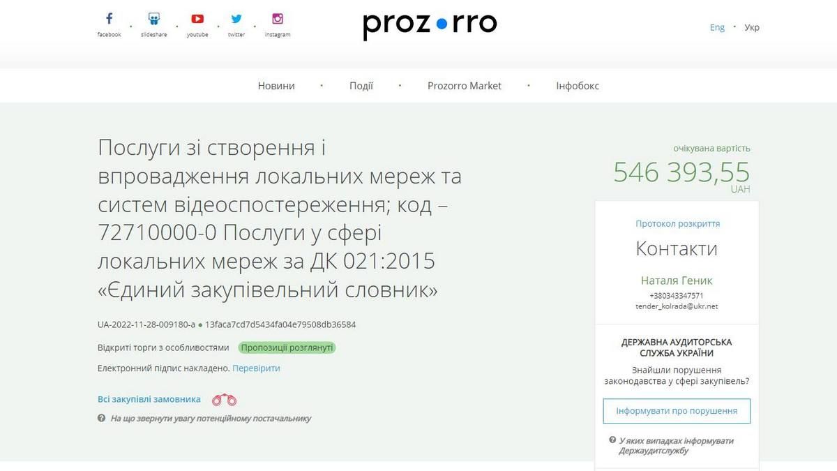 Черговий тендер з одним учасником у Коломиї: за встановлення відеоспостереження заплатять понад пів мільйона 1