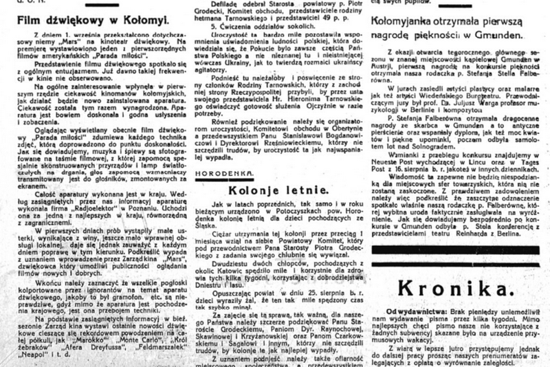 Часопис «Tygodnik Pokucki Zjednoczenie» за 6 вересня 1931 року