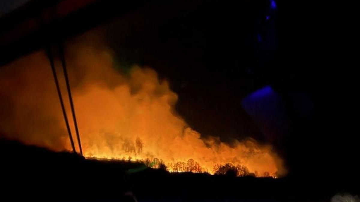 У Заболотові вночі горіла суха трава 2