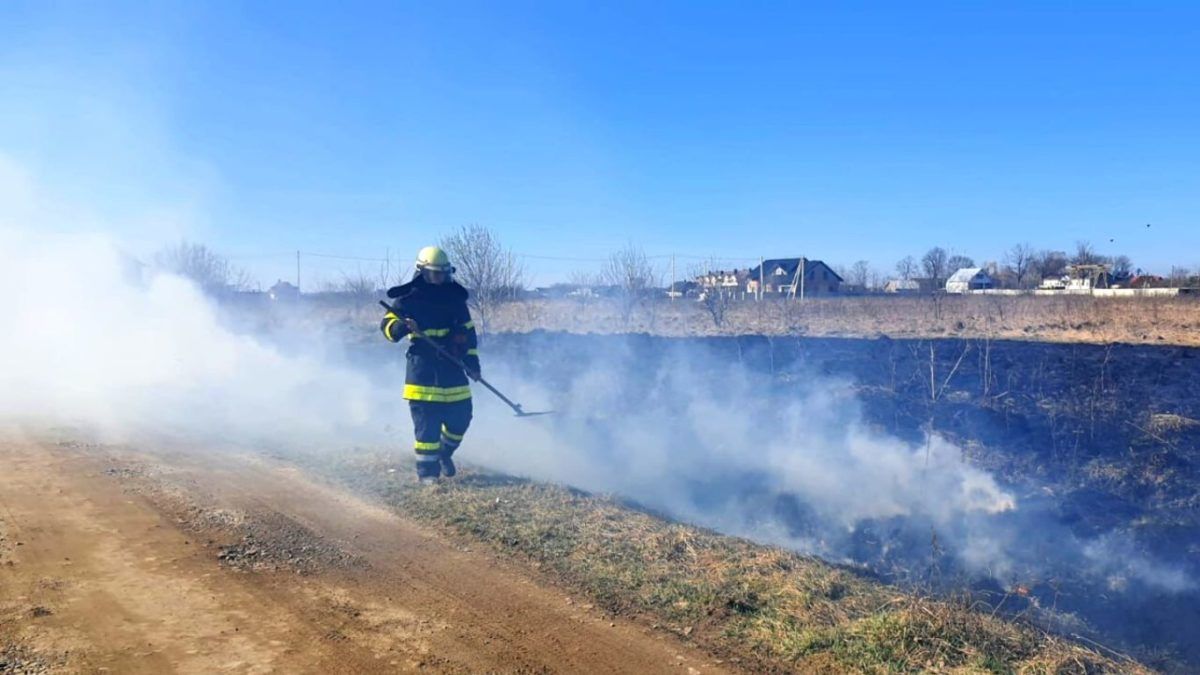 Знову суха трава: у Снятині сталася пожежа 1