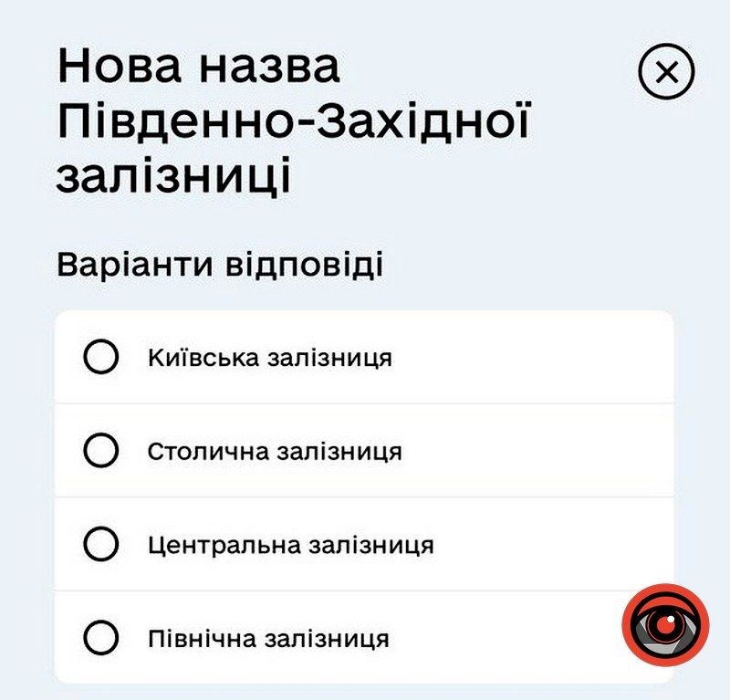 У Дії триває опитування щодо нової назви Південно-Західної залізниці 2