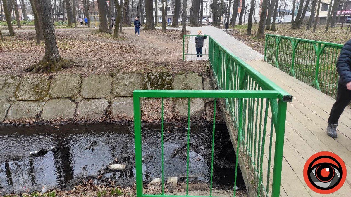 У міському парку Коломиї встановили загорожі біля потічка 1