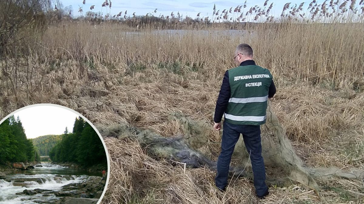 Інспектори виявили браконьєрські сітки у водоймі на Франківщині