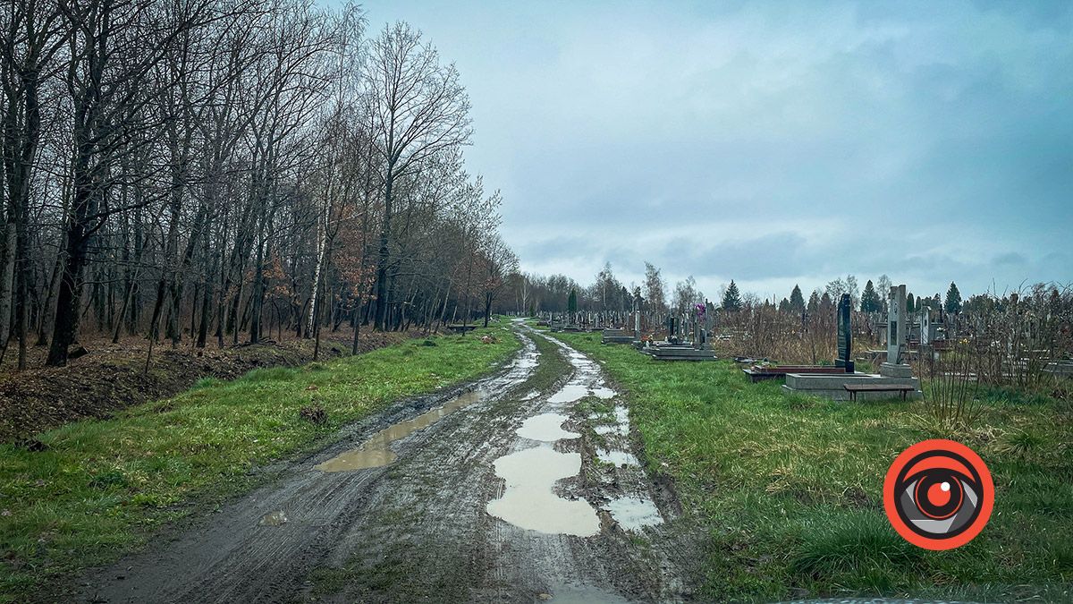 Могили у воді, а крізь новий асфальт прорізались кульбаби: як виглядає кладовище в Коломиї 11