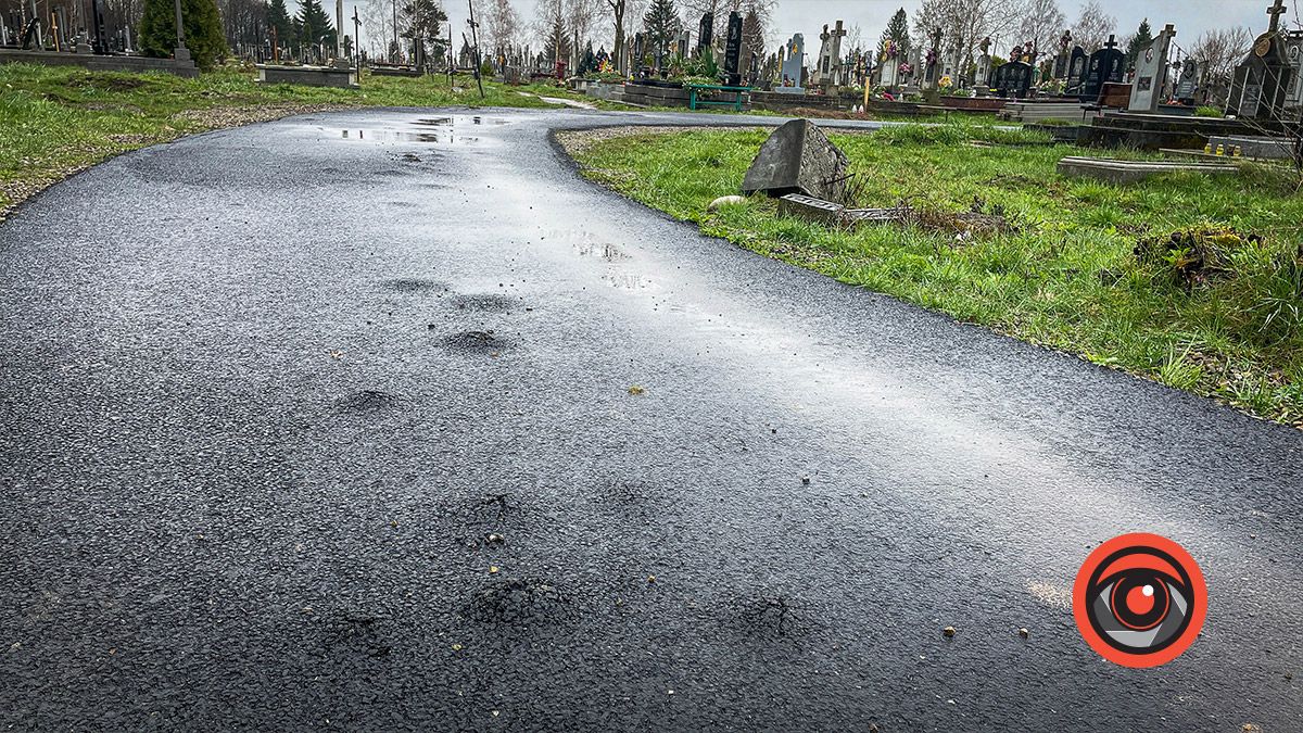 Могили у воді, а крізь новий асфальт прорізались кульбаби: як виглядає кладовище в Коломиї 17