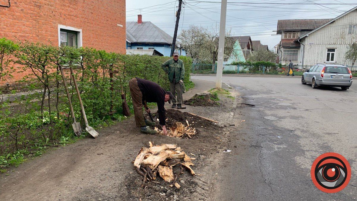На вул. Степана Тарабалки викорчовують пні 1