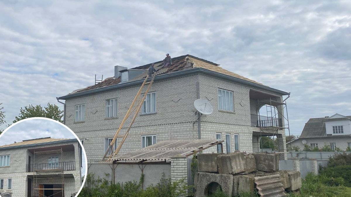 У будинку сімейного типу в Городенці замінюють крівлю будинку