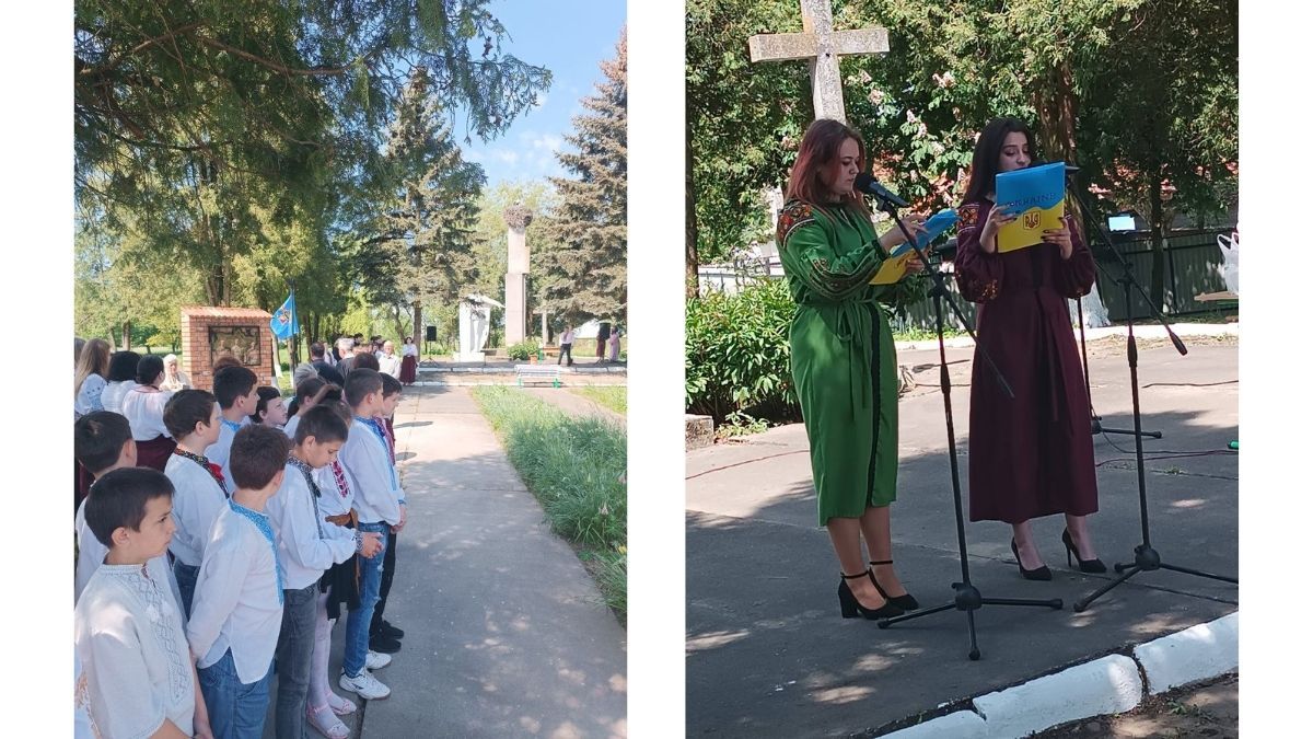 Військові подарували жителям Корнича стелу-мапу України з гільз 1