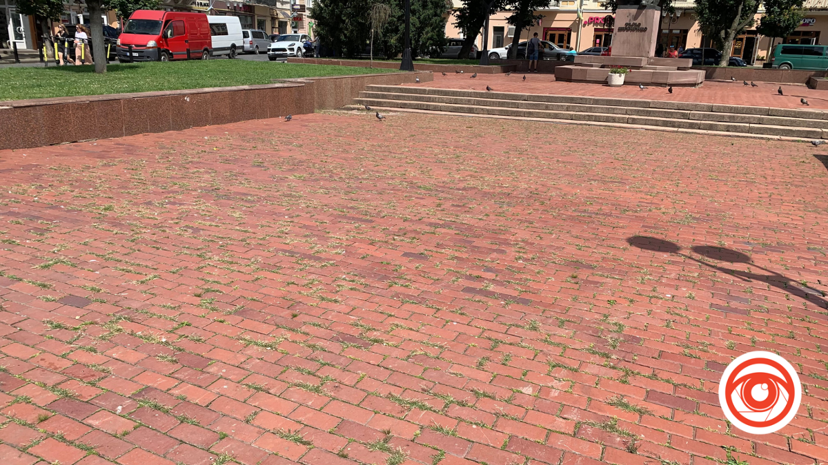 Комунальники вручну вичищають бруківку на площі Відродження, закуплений за 1,5 млн грн апарат ще не використовують 2