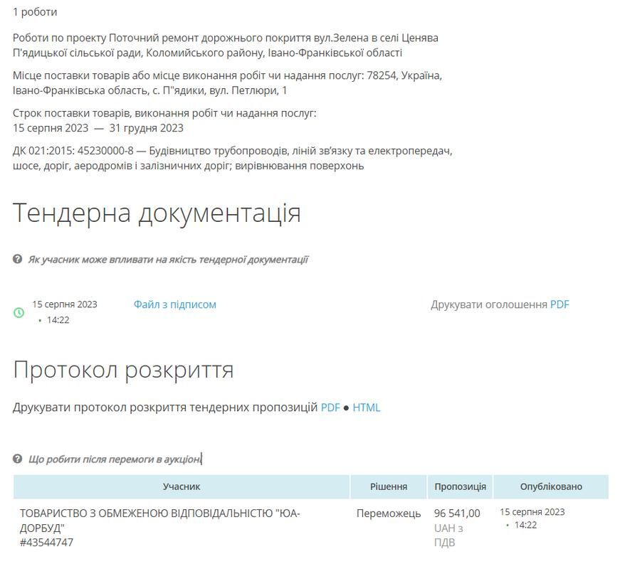 В П'ядицькій громаді відремонтують деякі вулиці в селах 1