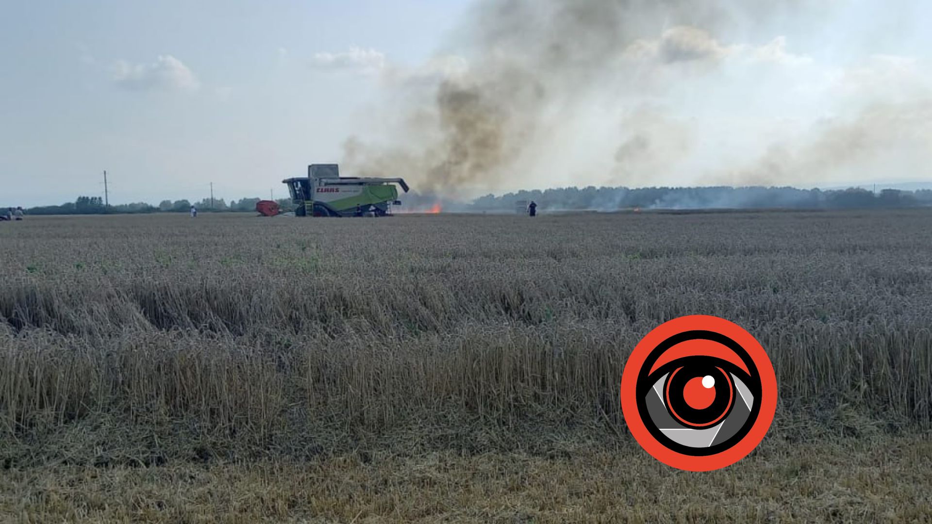 Під Коломиєю горить поле з пшеницею