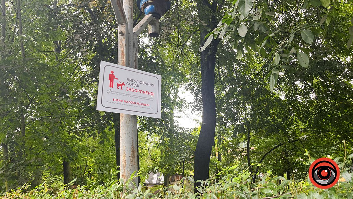 В парку Трильовського з'явилися таблички про заборону вигулу собак 4