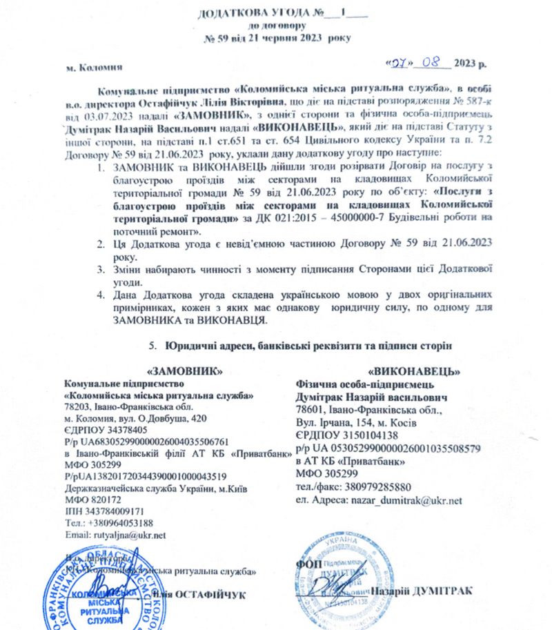 Закупівлю брукування цвинтарних доріжок у селах Коломийської громади відмінили 1