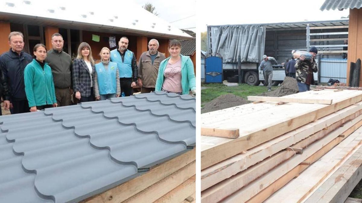 На Коломийщині власники будинків, які пошкодили російські ракети, отримали будівельні матеріали