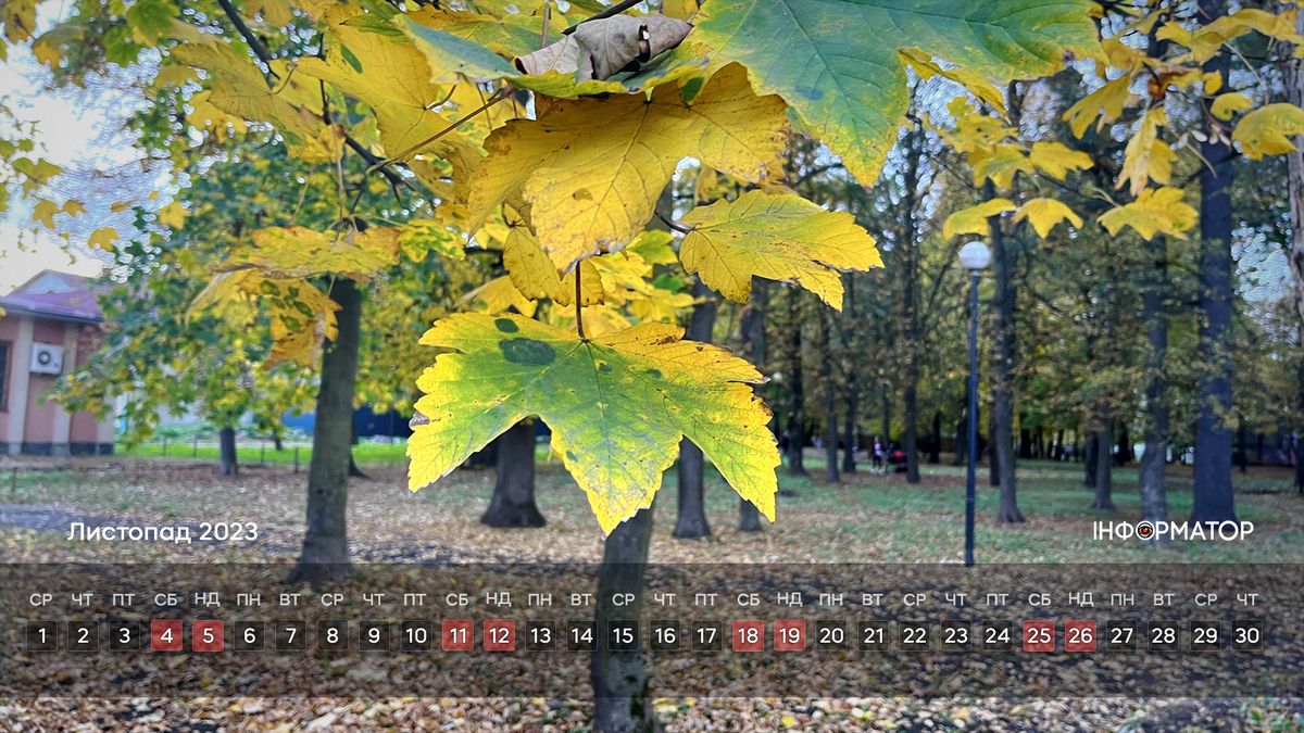 Календар на ваш робочий стіл | Листопад 2023 10