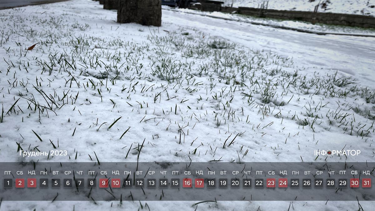 Календар на грудень 2023 року для вашого робочого столу 3