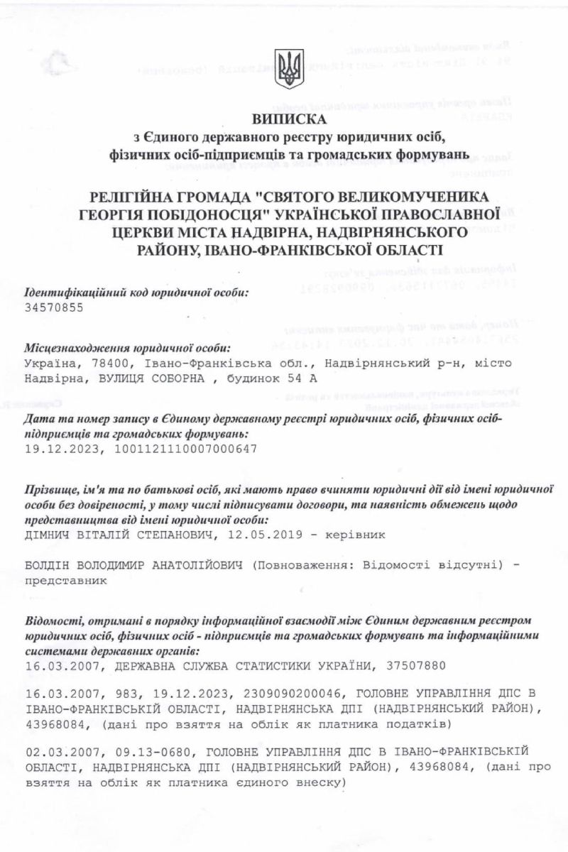 Церква УПЦ мп припинила своє існування на території Надвірнянської ТГ 1
