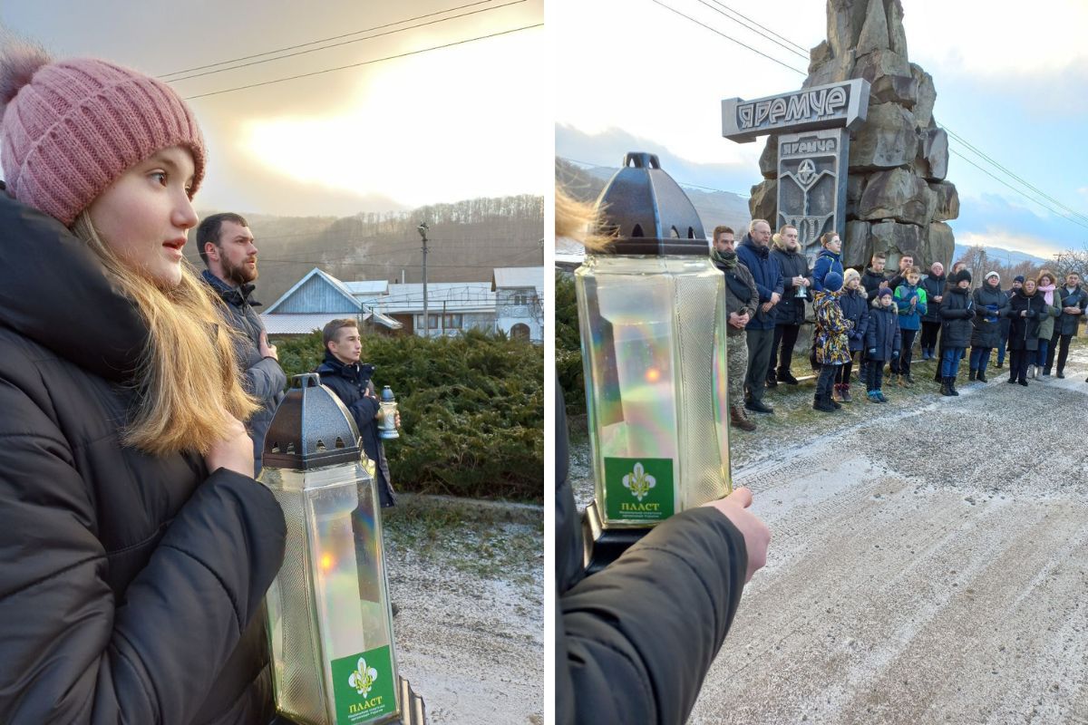 Пластуни Яремче принесуть Вифлеємський вогонь миру в громаду 1