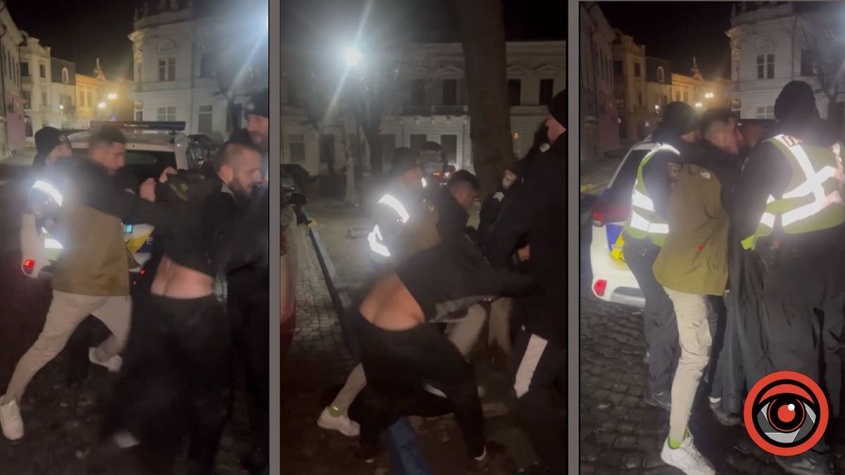 У центрі Коломиї поліція силою затримала організаторів п'яної бійки | ВІДЕО