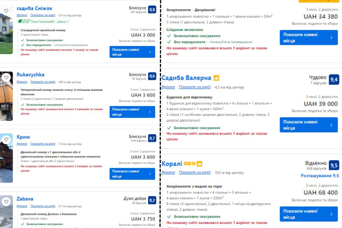 Новий рік в Яремче: ціни на житло 3