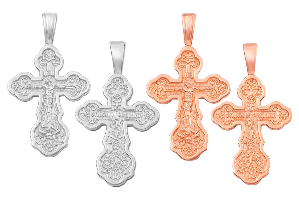 Золотий срібний хрестик