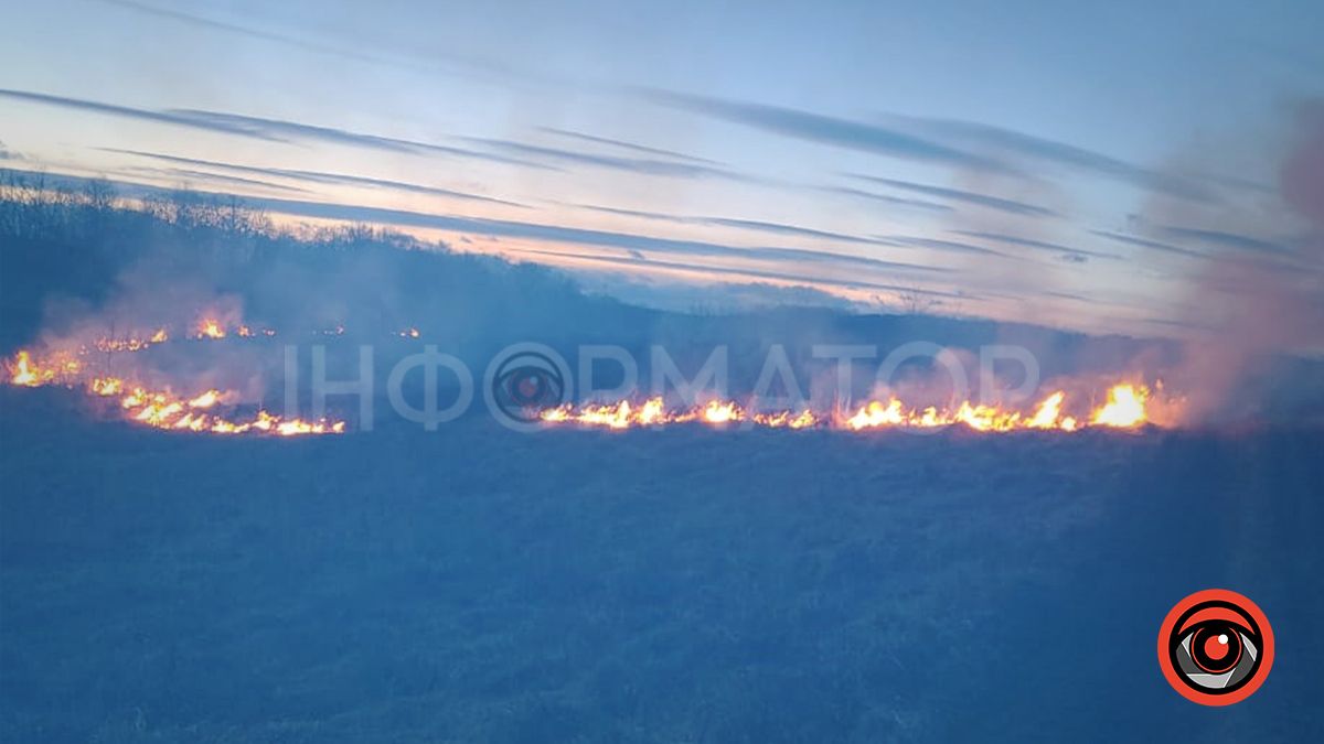 У селі Коломийської громади посеред зими горить трава