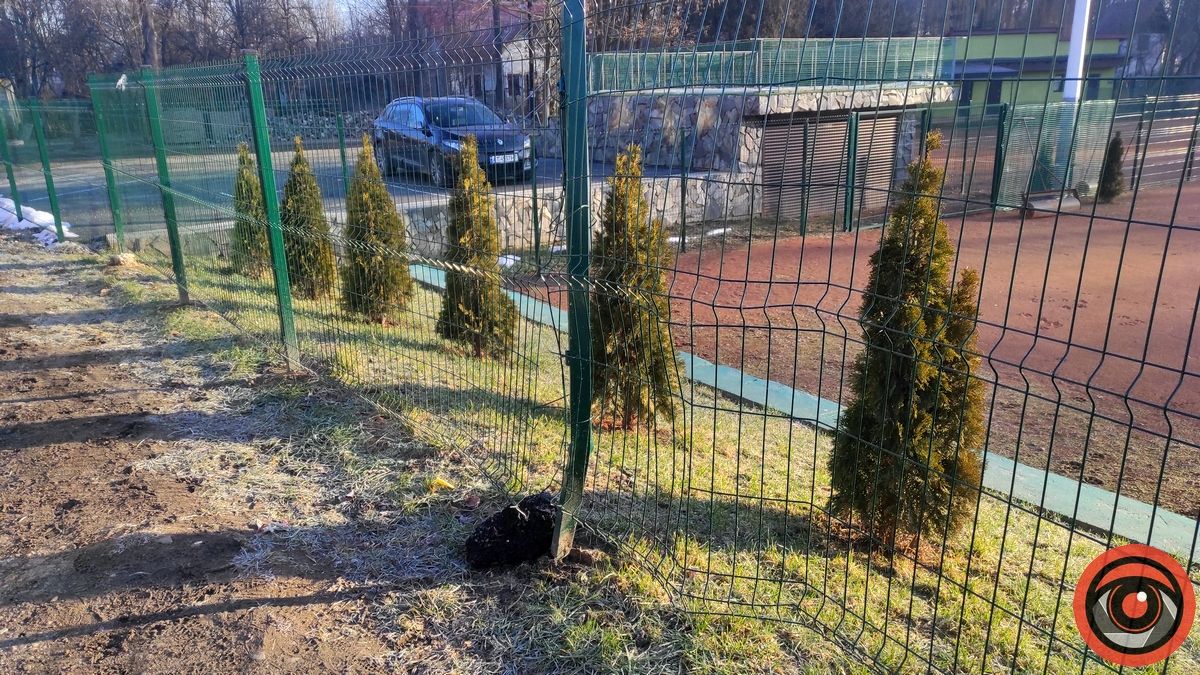 Молодики в Коломиї протаранили нову огорожу кортів