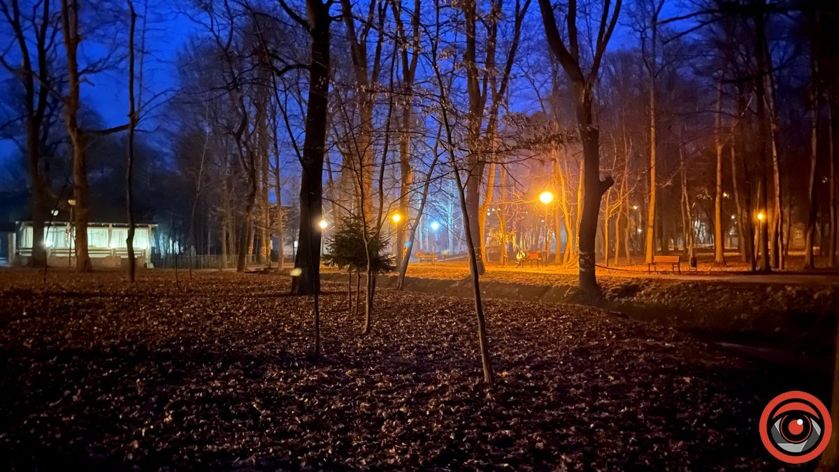 Нічний парк Коломиї у переддень весни | Фоторепортаж 13
