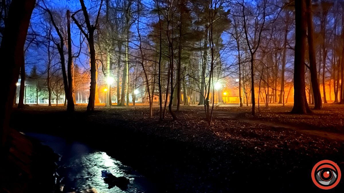 Нічний парк Коломиї у переддень весни | Фоторепортаж 12