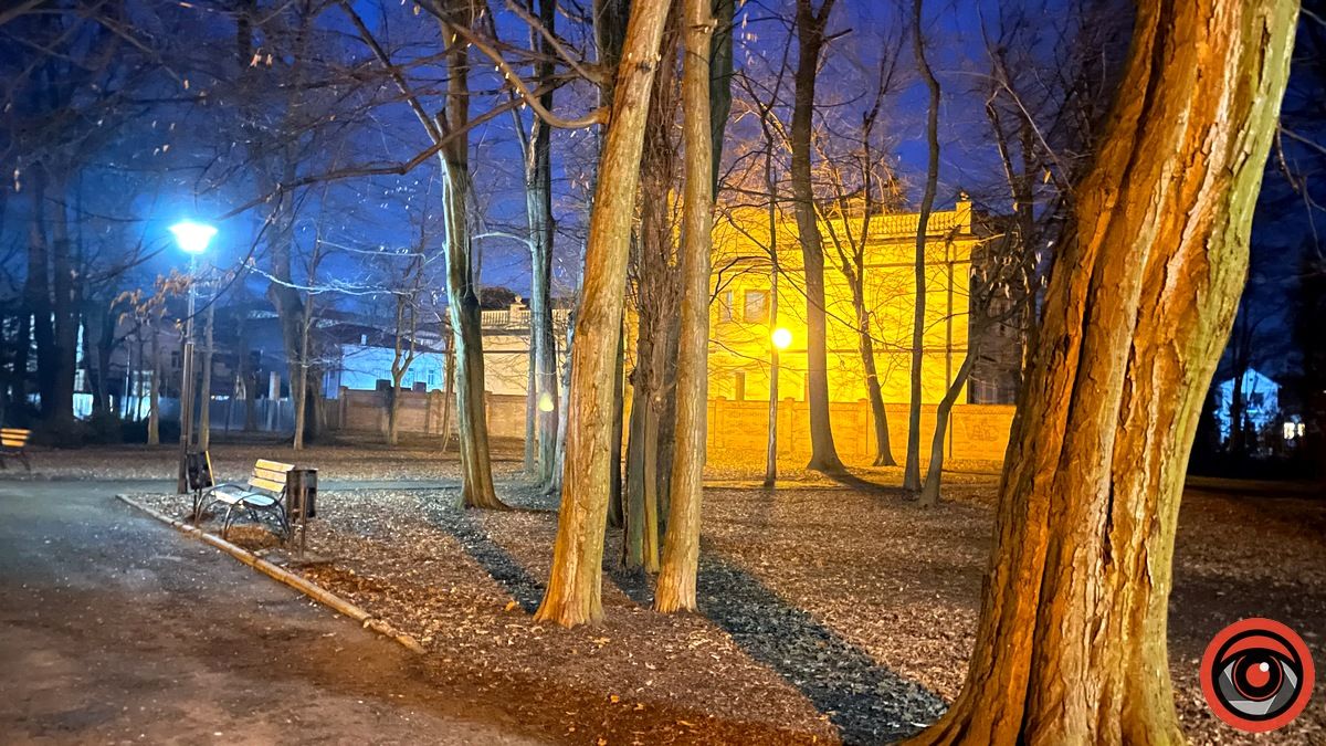 Нічний парк Коломиї у переддень весни | Фоторепортаж 7