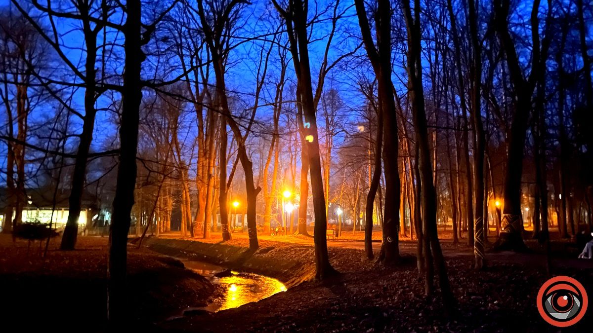Нічний парк Коломиї у переддень весни | Фоторепортаж 3