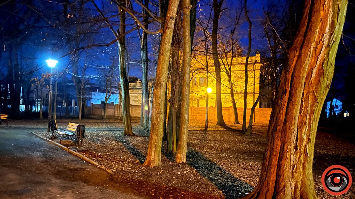 Нічний парк Коломиї у переддень весни | Фоторепортаж 15