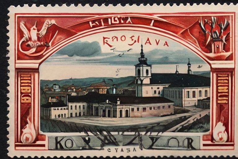 Сумний Косів на марці, зробленій ШІ 