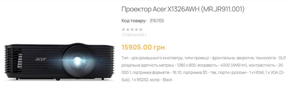 Коломийська міська рада закупила проєктор за майже 17 тис грн 2