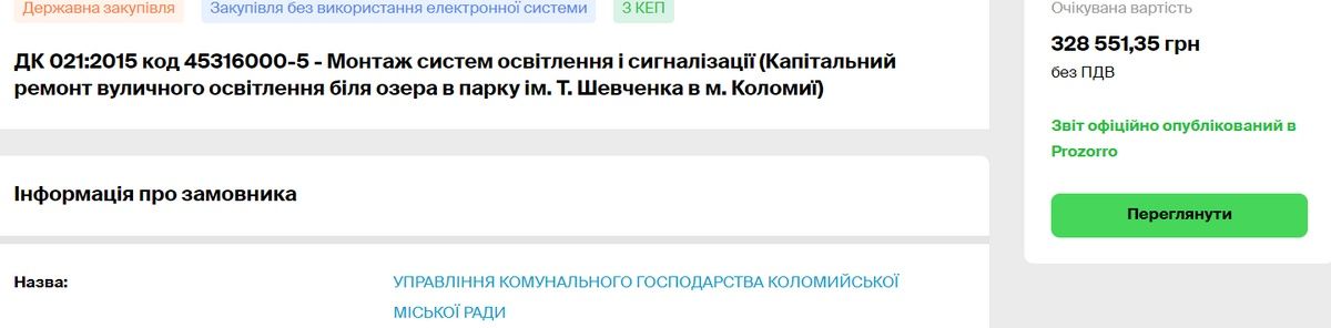 У Коломиї витратять ще третину мільйона гривень на освітлення Шевченківського парку 1