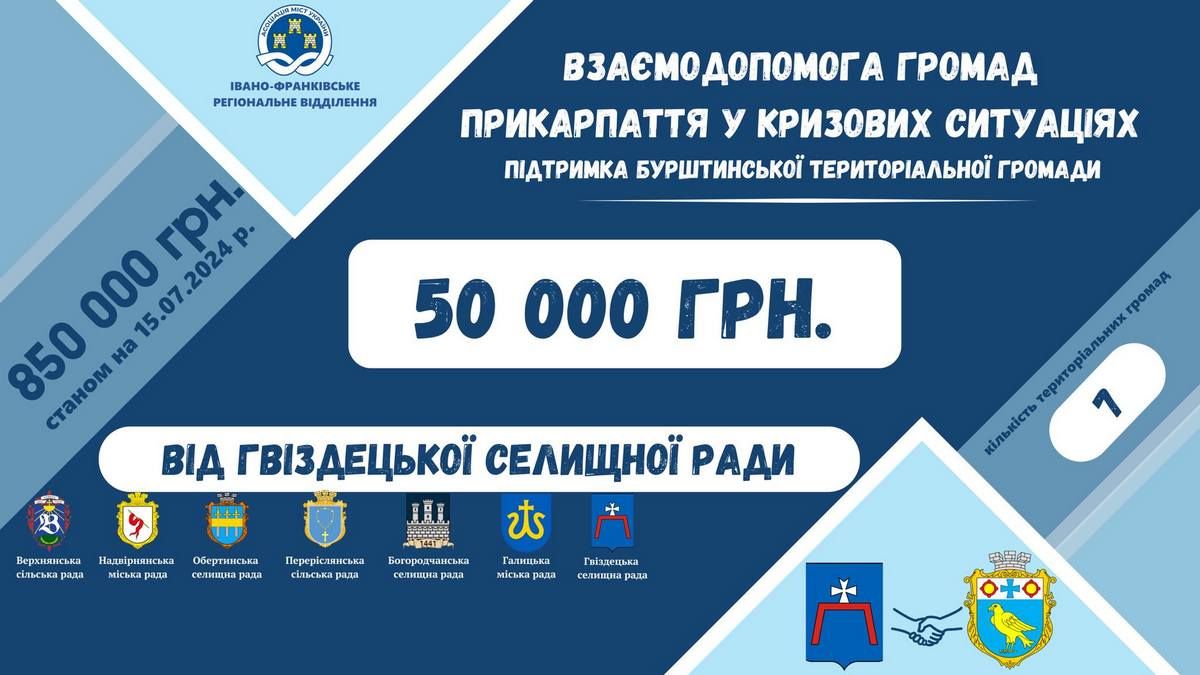 Гвіздецька громада виділила 50 тисяч гривень для підтримки Бурштина 1