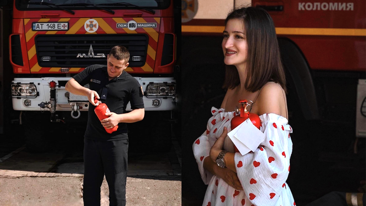 Неймовірне гендер-паті: коломийський рятувальник дізнався стать свого малюка біля пожежної машини 1