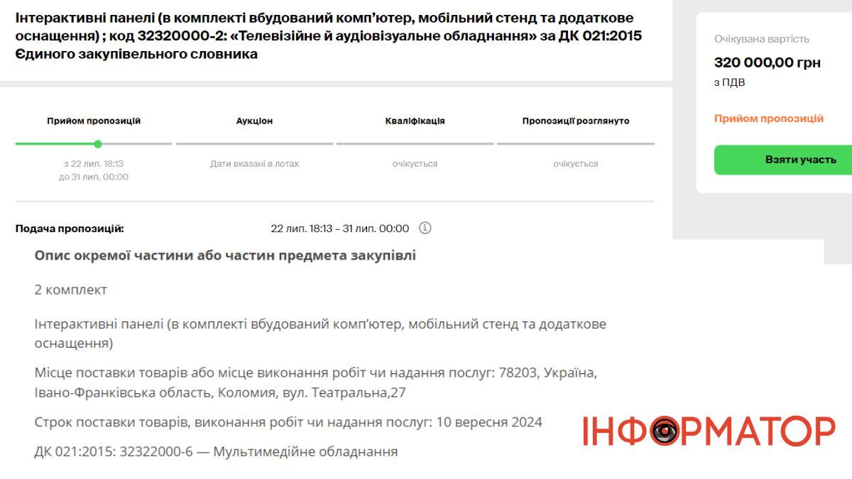 Інтерактивні панелі на третину мільйона гривень готові закупити у Коломиї 1