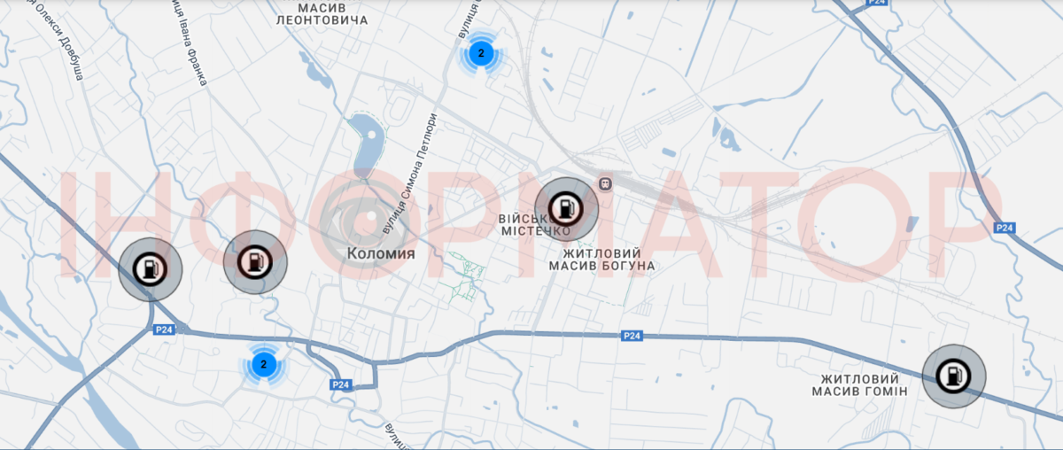 Щось не так: більше половини АЗС у Коломиї нанесені на мапу нелегальних заправок 1