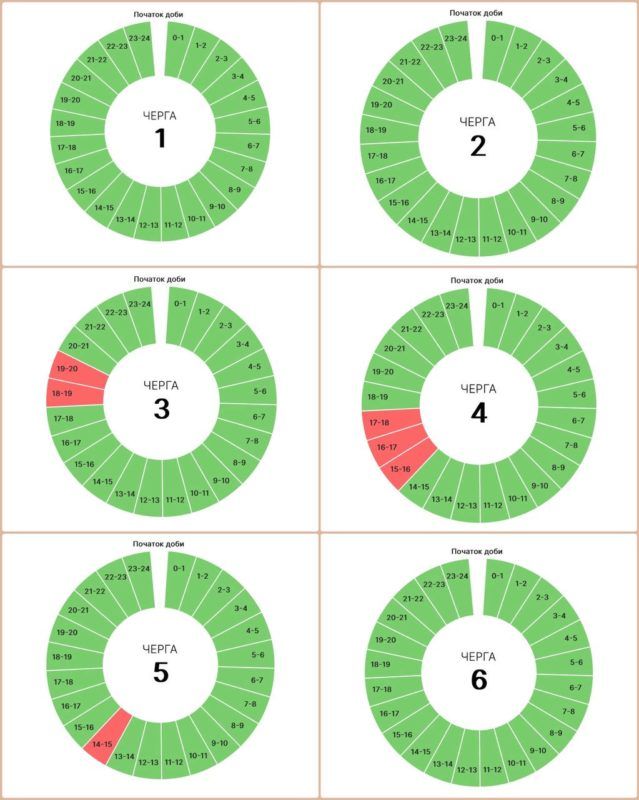 Графіки погодинних вимкнень на Прикарпатті на 25 листопада 1