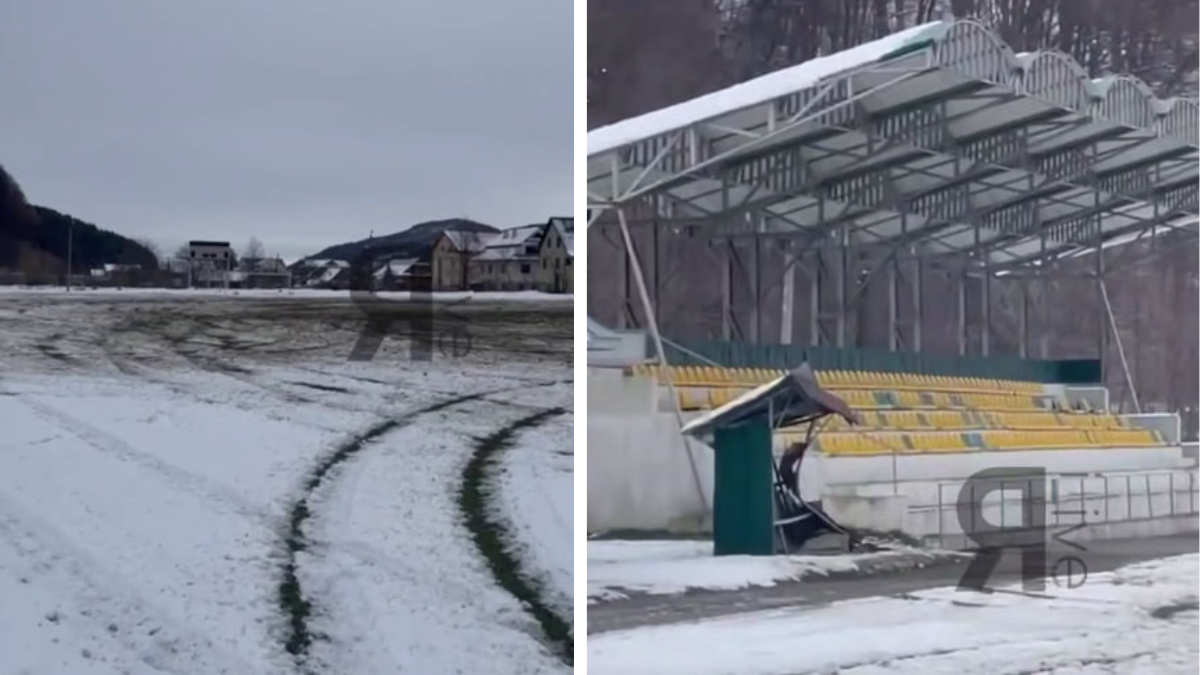 Дрифтом - по газону стадіону: зашквар у Яремче 1