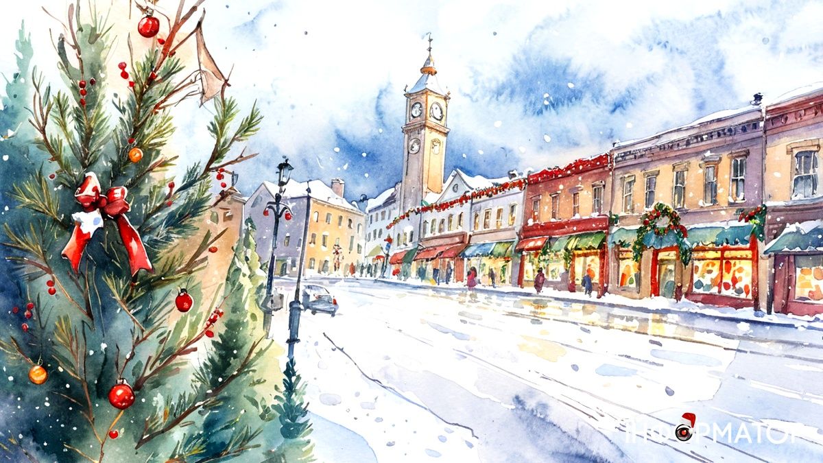 Зимові вулиці Коломиї в ілюстраціях: як ШІ бачить святкові пейзажі міста 10