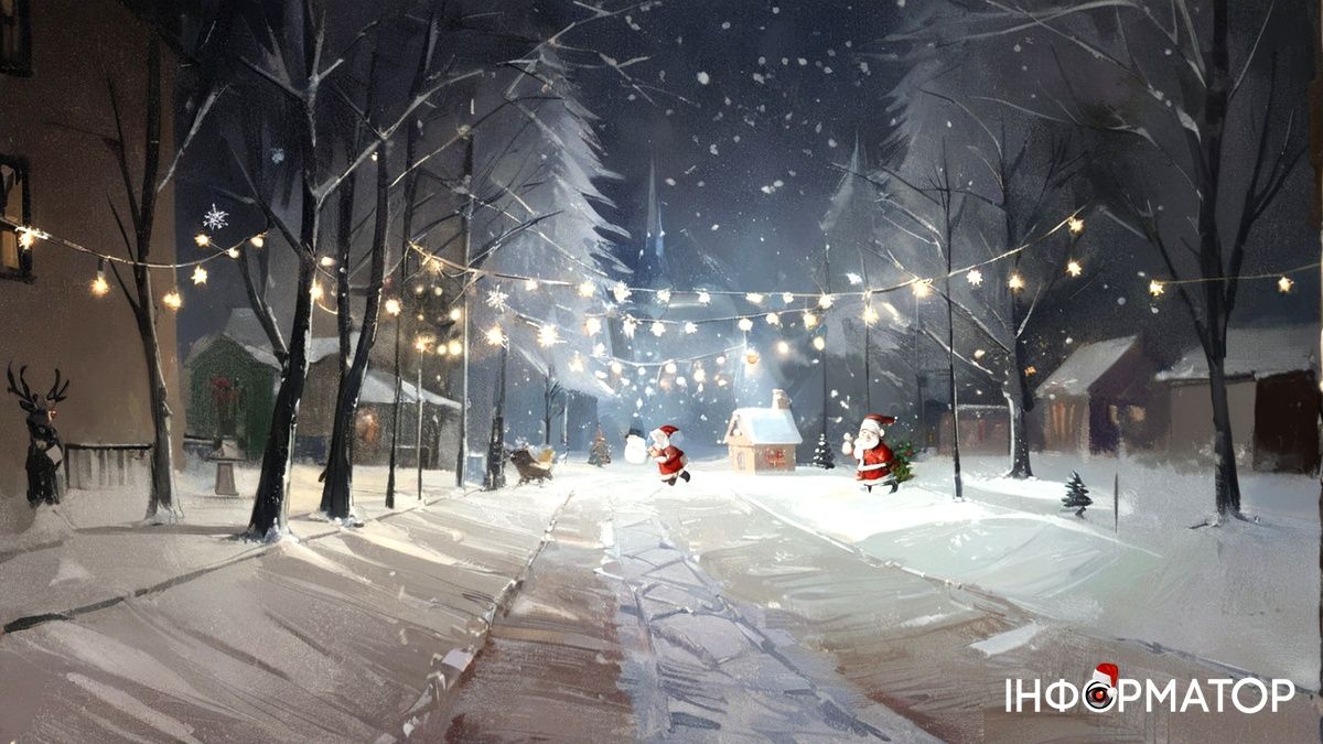 Зимові вулиці Коломиї в ілюстраціях: як ШІ бачить святкові пейзажі міста 6