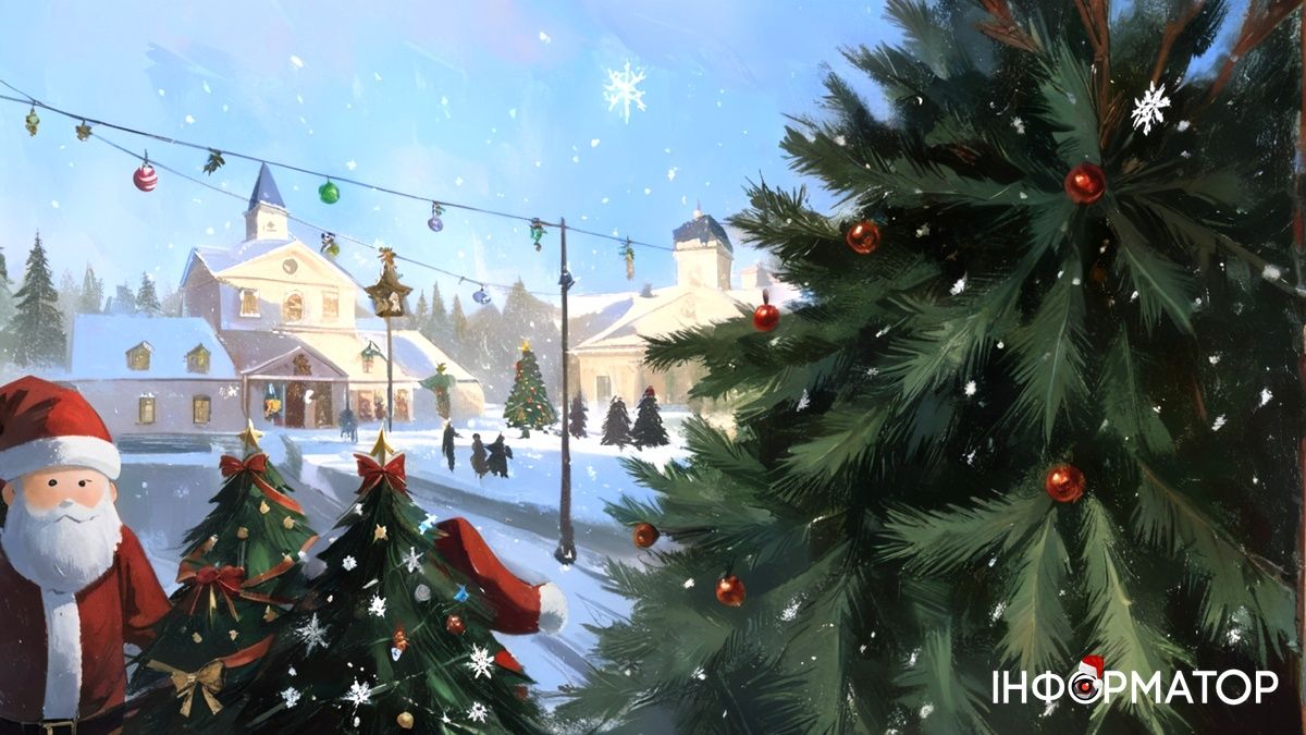 Зимові вулиці Коломиї в ілюстраціях: як ШІ бачить святкові пейзажі міста 2