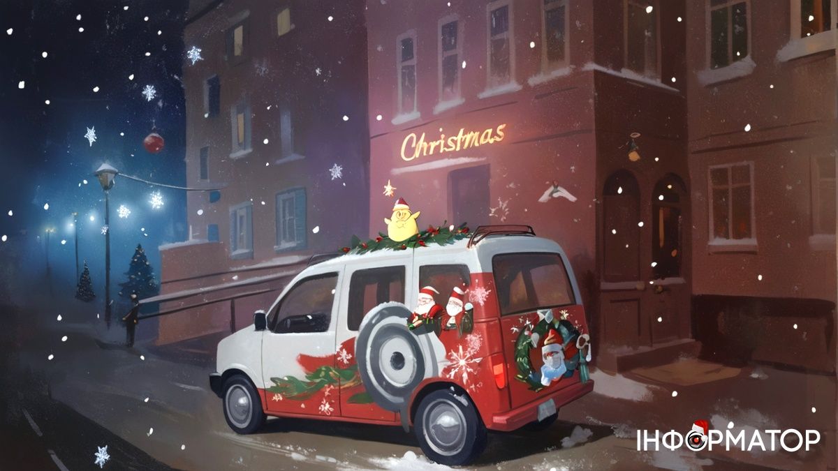 Зимові вулиці Коломиї в ілюстраціях: як ШІ бачить святкові пейзажі міста 1