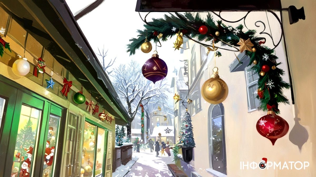 Зимові вулиці Коломиї в ілюстраціях: як ШІ бачить святкові пейзажі міста 12