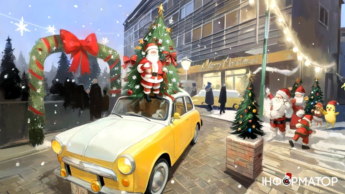 Зимові вулиці Коломиї в ілюстраціях: як ШІ бачить святкові пейзажі міста 11