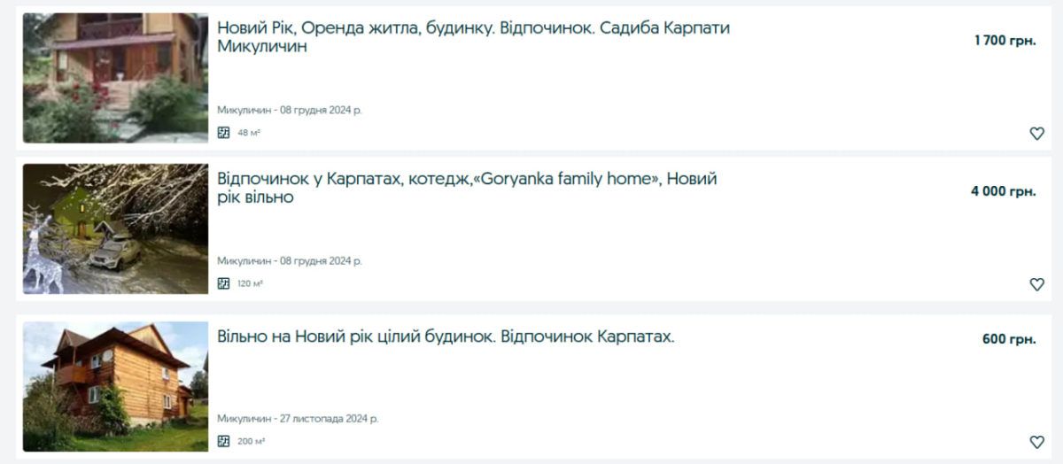 Ціни на оренду житла на Новий рік у Яремче, Микуличині, Татарові, Ворохті 4